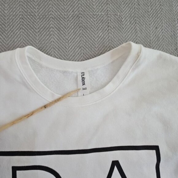 Tultex 340 Sweatshirt Men's Size Large White D A  D A Graphic Y2K Relaxed Fit - Picture 5 of 13